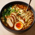 Japanese-Style Spicy Chicken Ramen in a Bowl