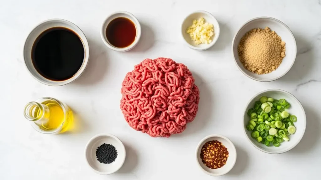 Korean Beef Bowl ingredients