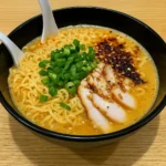 Marry Me Chicken Ramen bowl with herbs and noodles