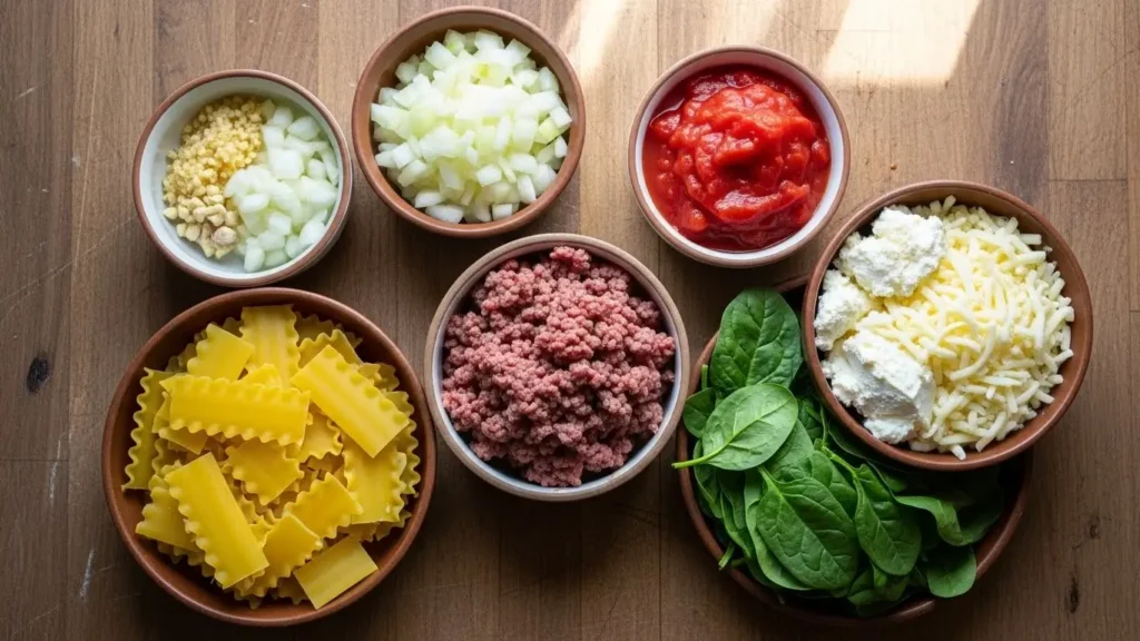 Ingredients for Mouthwatering One Pot Lasagna Soup