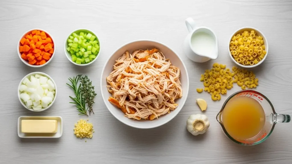 One Pot Creamy Chicken Soup ingredients