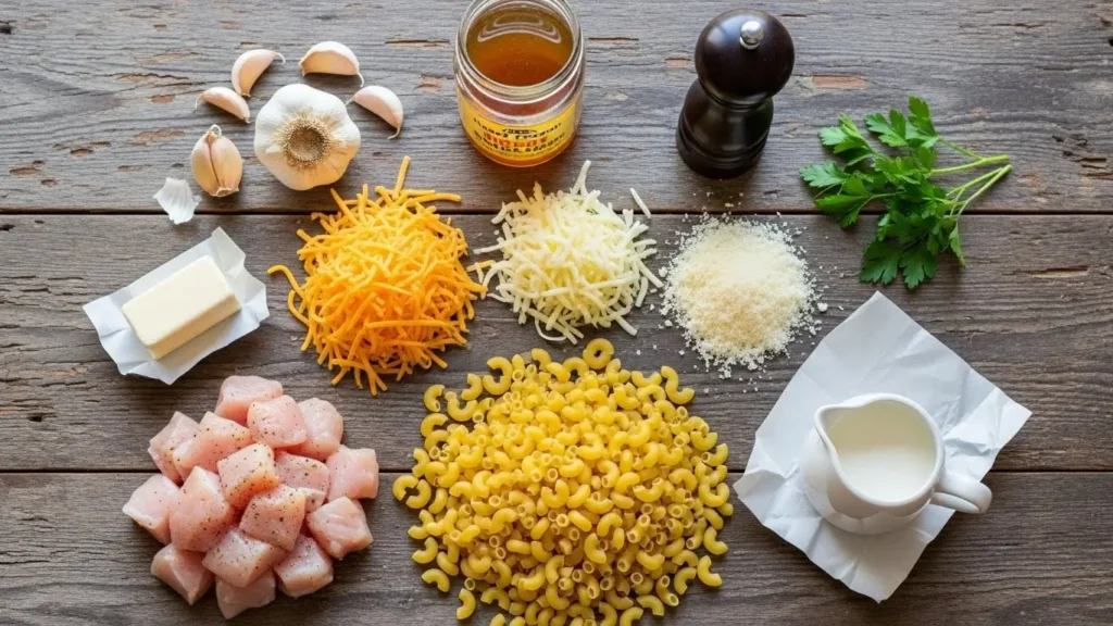 Ingredients for Honey Pepper Chicken Mac and Cheese recipe