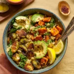 Quinoa and Veggie Power Bowls with roasted vegetables and kale