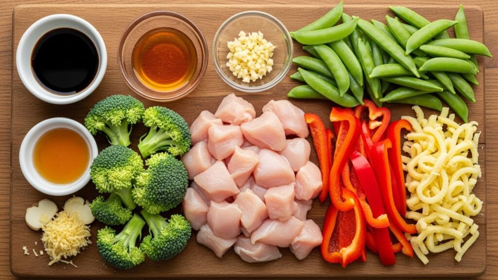 Ingredients for Sheet Pan Sesame Chicken and Veggies