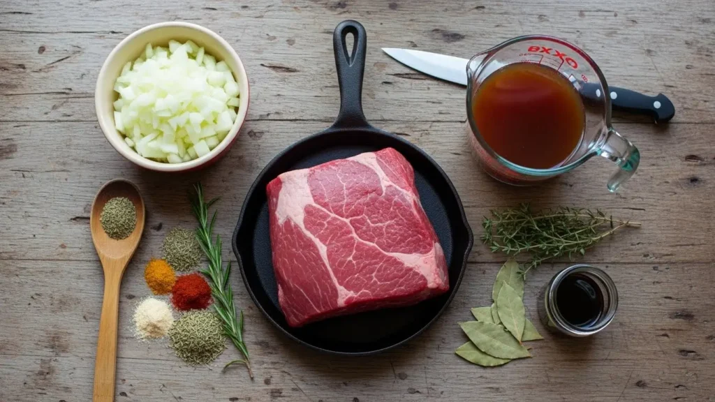 Slow Cooker Beef Manhattan ingredients
