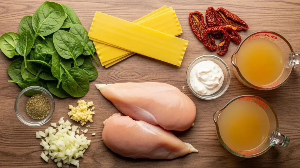 Slow Cooker White Chicken Lasagna Soup Ingredients