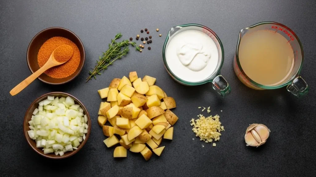 Ingredients for Spicy Cajun Potato Soup