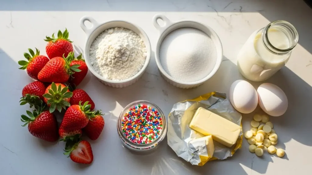 Ingredients for Strawberry Cake Truffles Recipe