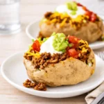 Taco Potatoes loaded with toppings