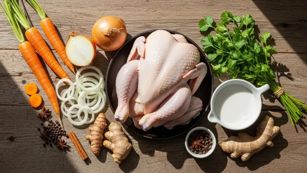 Ingredients for Anti-inflammatory Turmeric Ginger Chicken Soup