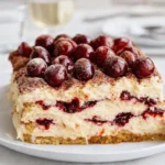 Cherry Amaretto Tiramisu layered dessert