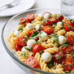 Creamy Caprese Pasta Salad summer recipe