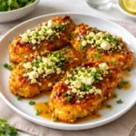 Crispy Hot Honey Feta Chicken with honey glaze