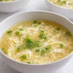 Delicious Egg Drop Soup in a Bowl with Green Onions