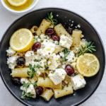 Feta and Cranberry Rigatoni Salad with Lemon Vinaigrette