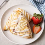fresh-strawberry-scones-with-lemon-glaze