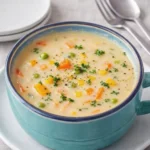 Homemade Creamy Vegetable Soup in a rustic bowl