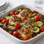 Mediterranean Chicken Zucchini Bake