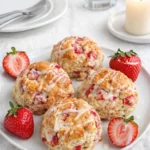 Strawberry Biscuits with Vanilla Glaze
