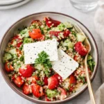 Strawberry Quinoa Salad With Feta in a bright bowl