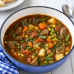 vegetable beef soup hearty bowl