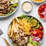 Burger Bowls Recipe with beef and sauce