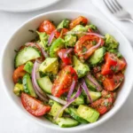Cucumber Tomato Avocado Salad fresh summer recipe
