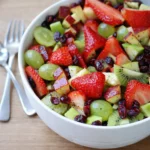 Red and Green Fruit Salad with Cinnamon Orange Dressing