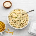 White Pasta Sauce creamy penne pasta bowl