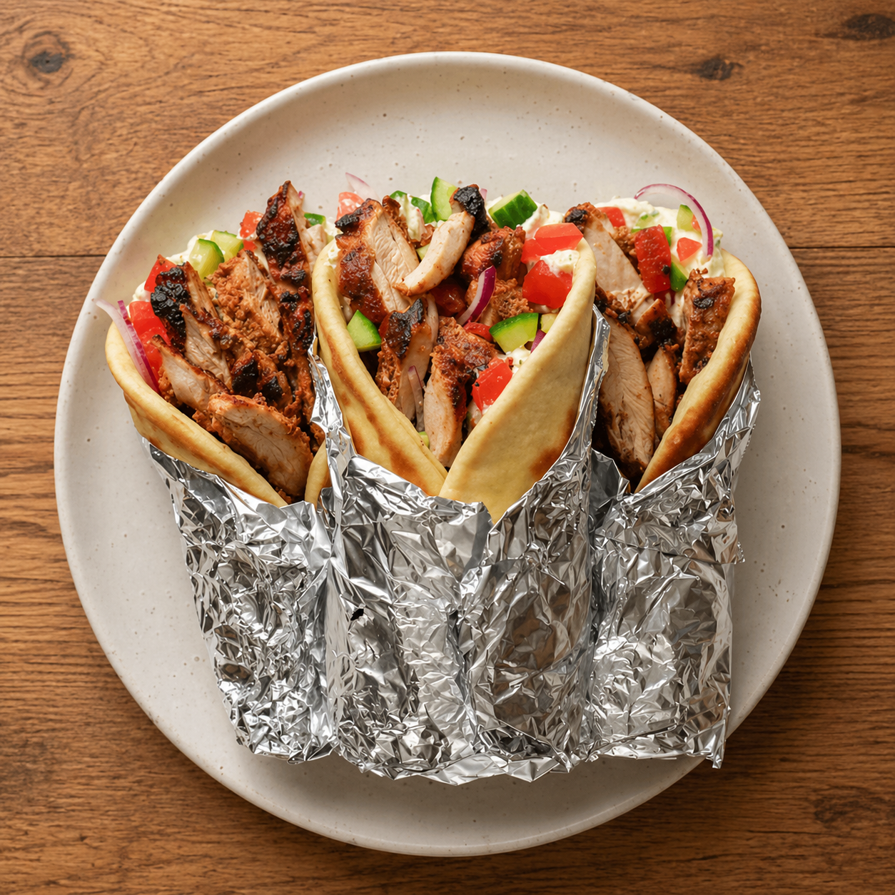 Greek Chicken Gyros With Creamy Tzatziki