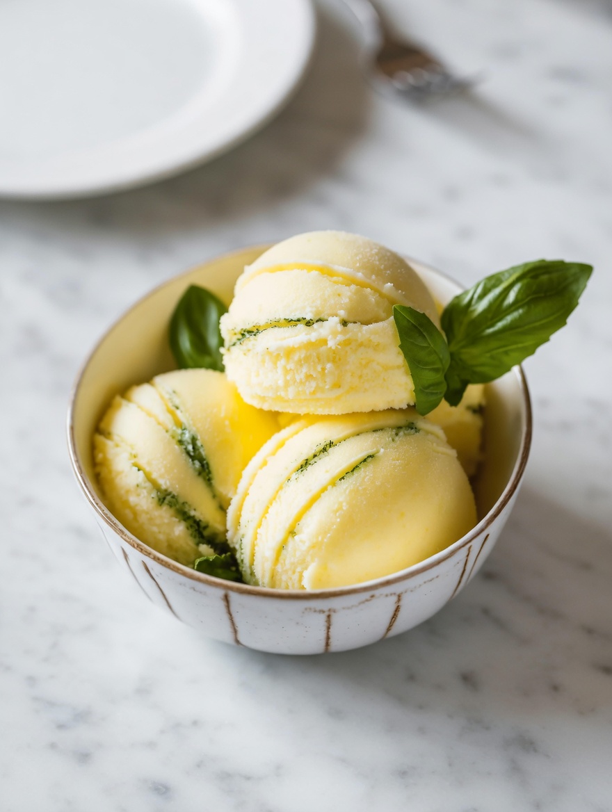 Lemon Basil Sorbet: Refreshing Summer Bliss Awaits