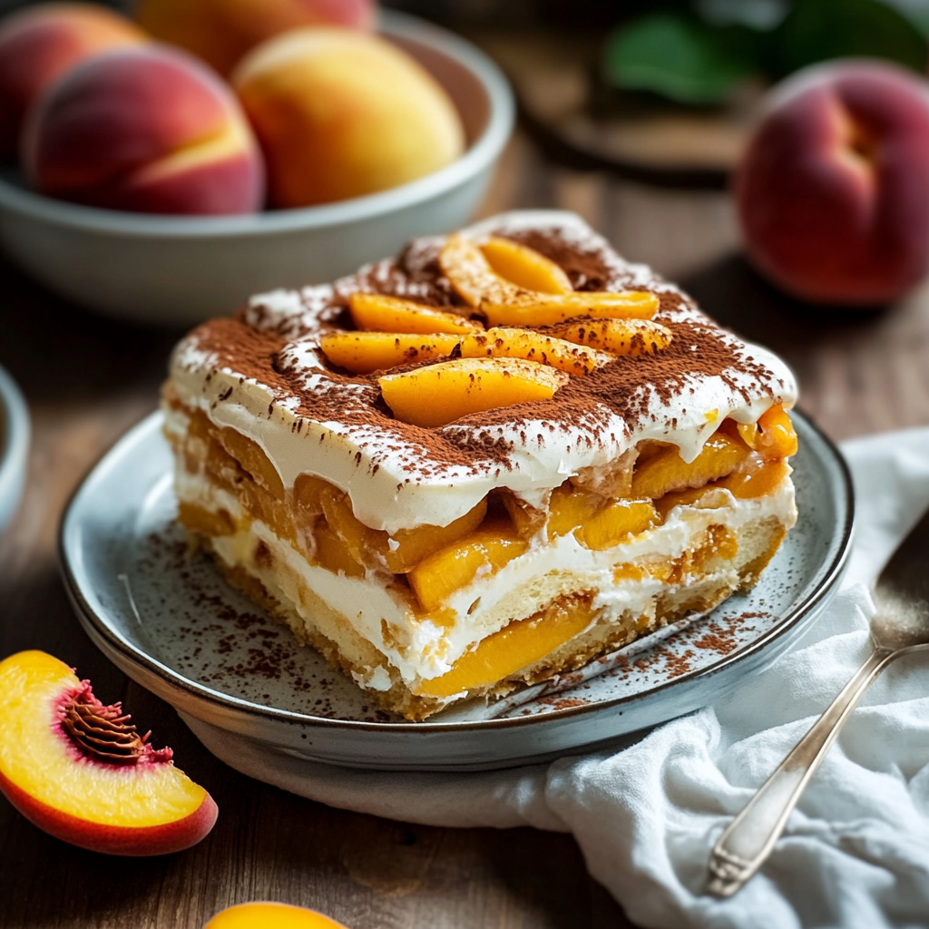 Delicious Peach Tiramisu