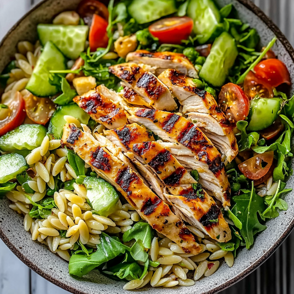 Grilled Chicken Orzo Salad